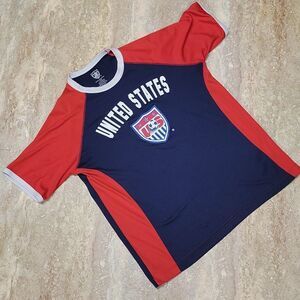 USOC OFFICIAL OLYMPIC MERCHANDISE YOUTH POLY SOCCER TOP SIZE XL